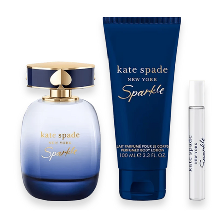 Kate Spade Sparkle Intense 3 Piece Gift Set With Fragrance EDP 100ML Travel Spray 7.5ML And Body Lotion 100ML