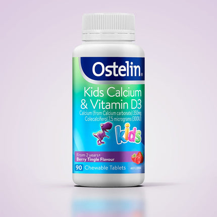 Ostelin Vitamin D and Calcium Kids Chewable Tablets for Bone Health 50 Count