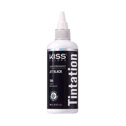 Kiss Tintation Semi-Permanent Hair Color Treatment Jet Black 148 mL - OhYouLuckyDuck.com.au