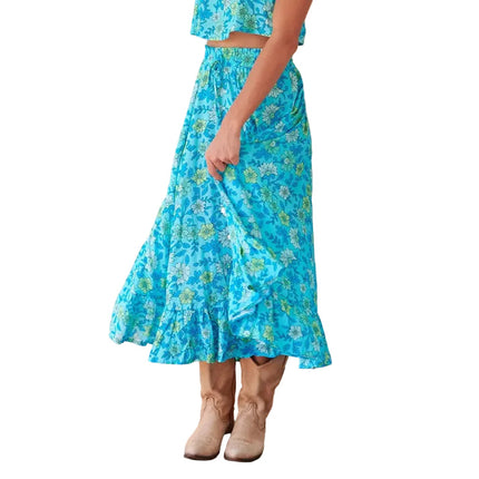 Ginger Bear Boutique Sea Crystal Print Vela Maxi Skirt