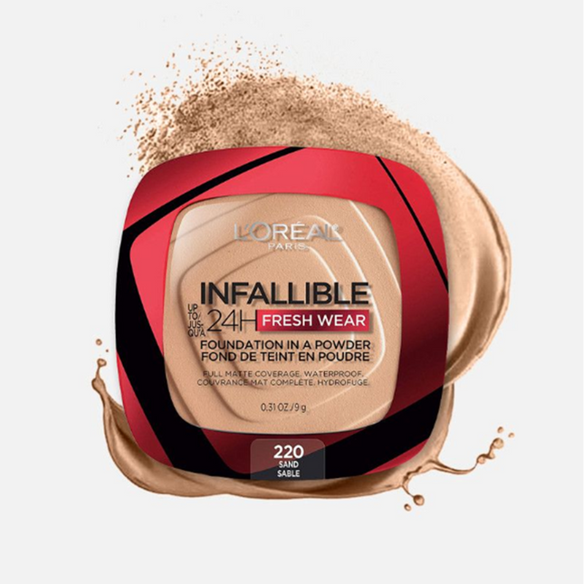 L'Oreal Infaillible 24h Fresh Wear Powder Foundation - 220 Sand - OhYouLuckyDuck.com.au