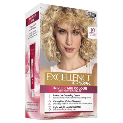 L'Oréal Paris Excellence Crème Permanent Hair Colour 10 Very Light Blonde - OhYouLuckyDuck.com.au
