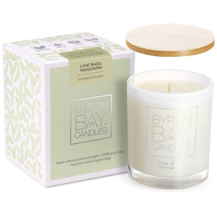 Byron Bay Candles Lime Basil Mandarin Pure Soy Candle 50 Hour