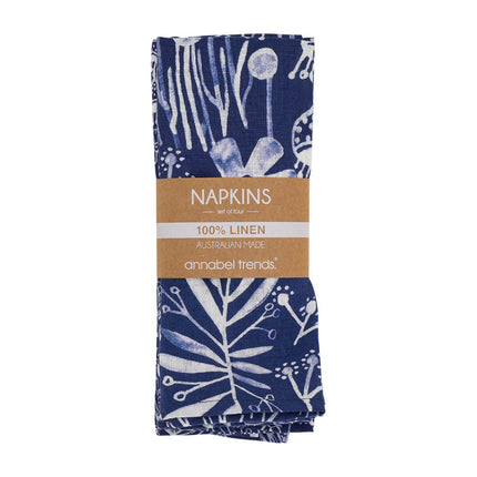 Annabel Trends Linen Napkin 4 Pieces Navy Natives