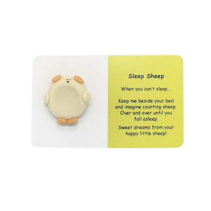 Little Joys Handmade Clay Worry Stone Sleep Sheep for Anxiety and Stress Relief Calming Fidget Toy