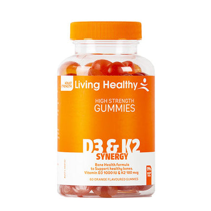 Living Healthy High Strength Gummies D3 And K2 Synergy 60 Count