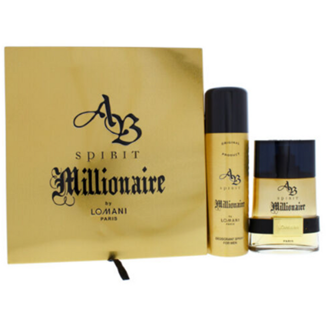 Lomani AB Spirit Millionaire 2pc Set 100ml EDT + 200ml Deo Spray - OhYouLuckyDuck.com.au