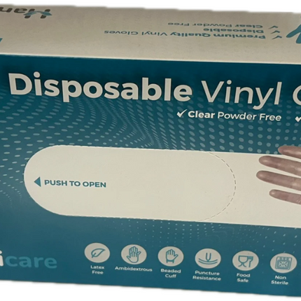 Handicare Disposable Vinyl Gloves Small 100 Gloves