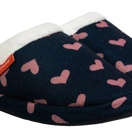 Archline Open Orthotic Slippers Navy Hearts Size 40