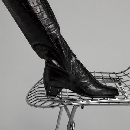 Arche Sample Marnya Black Alligator Print Boots