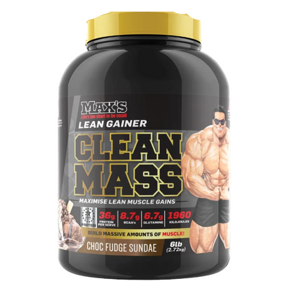 Max's Clean Mass Lean Gainer Protein Powder Chocolate 2.72KG