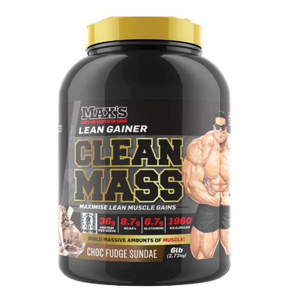 Max's Clean Mass Lean Gainer Protein Powder Chocolate 2.72KG