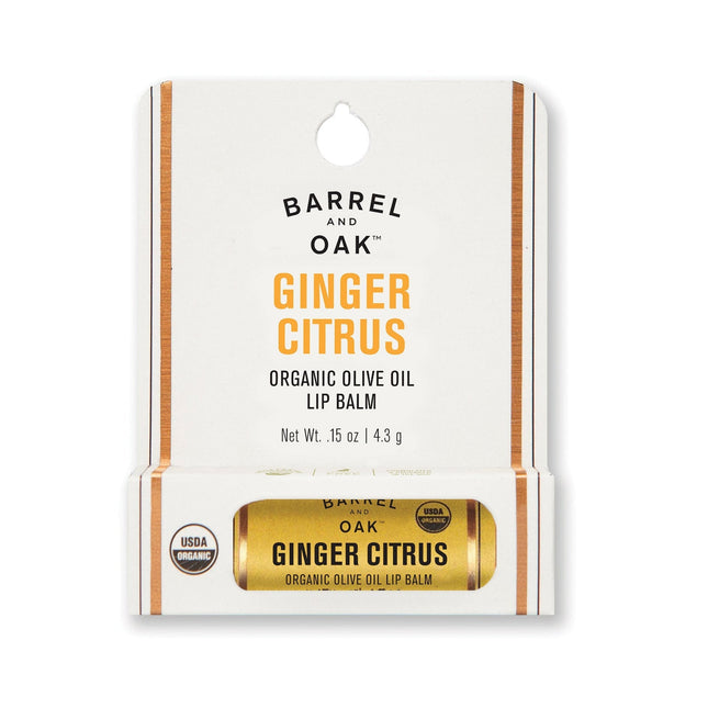 Barrel & Oak Olive Oil Lip Balm with Ginger and Citrus 4.25G