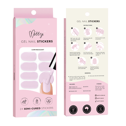 Mitty Nails Semi Cured Gel Nail Stickers Luminescent