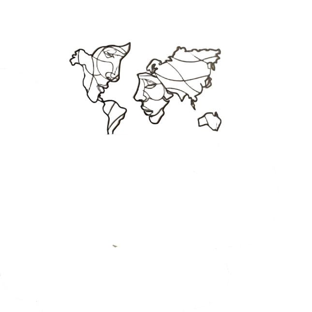 Hoagard Faces of World Map Wall Art 3x51x71CM