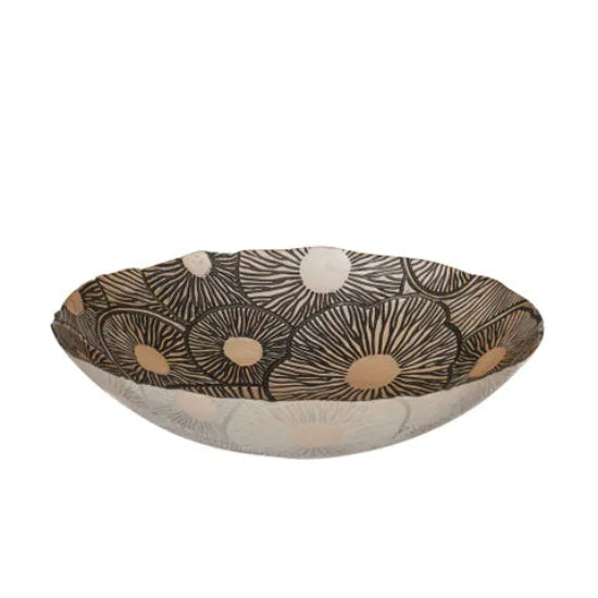 Coast to Coast Home Malmo Glass Bowl 338cm Ivory/Black