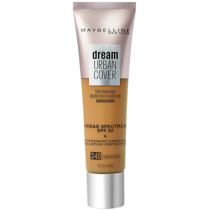 Maybelline Dream Urban Cover Liquid Foundation Makeup, SPF 50, Cappuccino, 1 fl oz - OhYouLuckyDuck.com.au