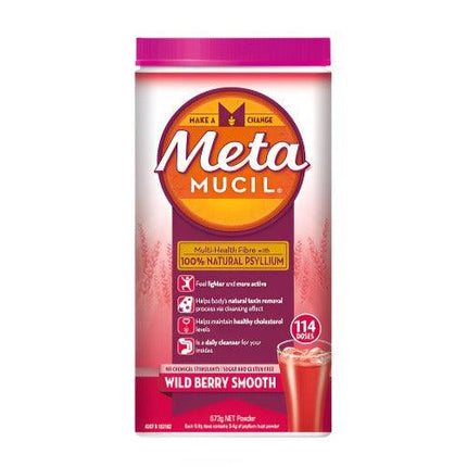 METAMUCIL FIBRE POWDER WILD BERRY SMOOTH 673G - OhYouLuckyDuck.com.au