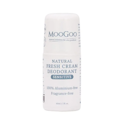 Moogoo Cream Deodorant Sensitive Fragrance Free 60ml - OhYouLuckyDuck.com.au