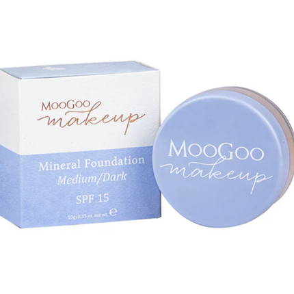 Moogoo Mineral Foundation Powder SPF15 Medium/Dark 10g - OhYouLuckyDuck.com.au