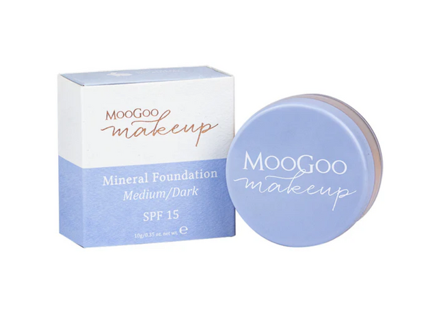 Moogoo Mineral Foundation Powder SPF15 Medium/Dark 10g - OhYouLuckyDuck.com.au