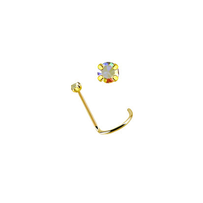 RossanTwist Post 18ct Gold Jeweled Nose Stud NS1026 AB