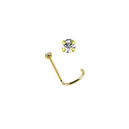 Rossan Twist Post 18Ct Gold Jeweled Nose Stud Ns1026C
