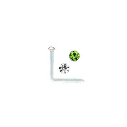Ross Acrylic Duo Jewelled Bent Post Nose Studs NS4042