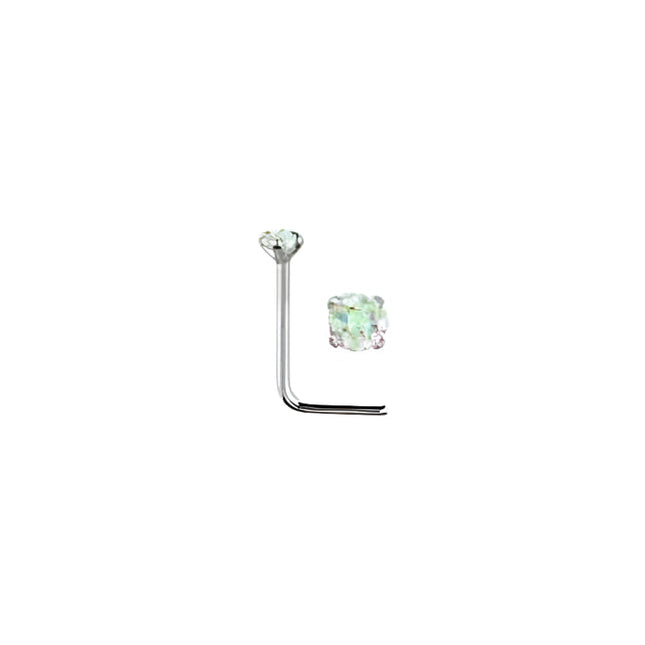 Rossan Bent Post Sterling Silver Jewelled Nose Studs Ns4096