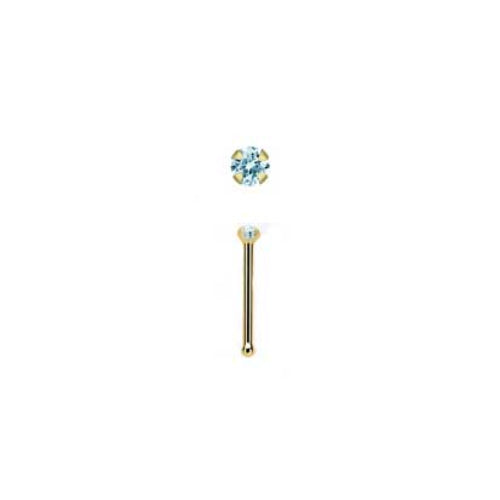 Rossan Nose Bone Gold Jewelled NS5097Round Light Sapphire