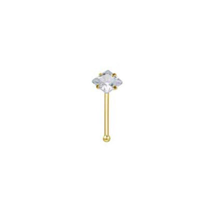 Rossan Nose Bone Gold Square Jewelled Ns5100C