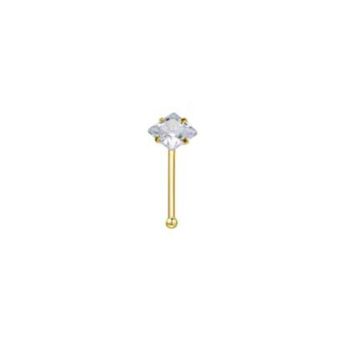 Rossan Nose Bone Gold Square Jewelled Ns5100C