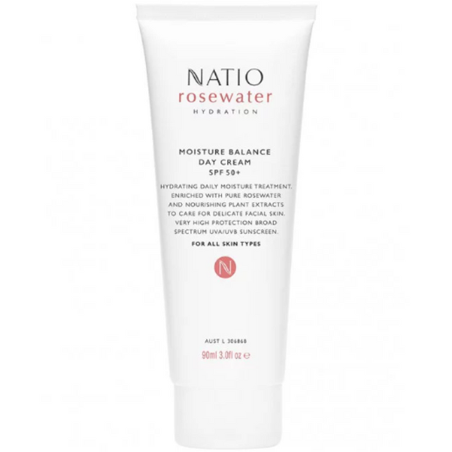 Natio Rosewater Hydration Moisture Balance Day Cream SPF50+ 90ml - OhYouLuckyDuck.com.au