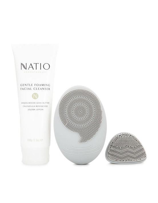 Natio Sonic Facial Cleansing Brush Set - OhYouLuckyDuck.com.au