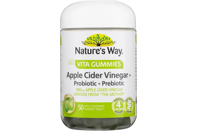 Nature's Way Apple Cider Vinegar + Probiotic + Prebiotic 50 VitaGummies - OhYouLuckyDuck.com.au