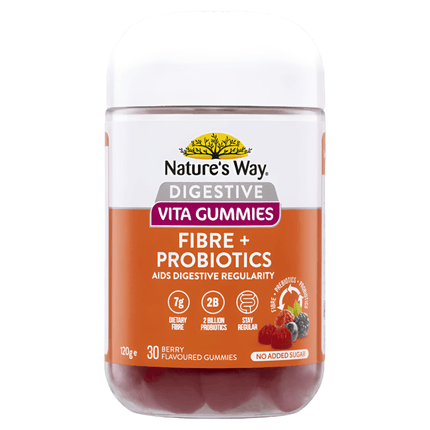 Nature’s Way Digestive Vita Gummies Fibre + Probiotics 30 Gummies - OhYouLuckyDuck.com.au