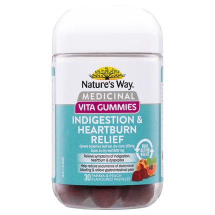 Nature's Way Medicinal Vita Gummies Indigestion & Heartburn Relief 30 Pastilles - OhYouLuckyDuck.com.au