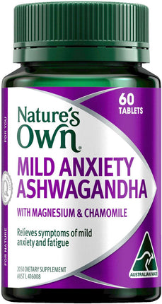 Nature's Own Mild Anxiety Ashwagandha | 60 Tablets - OhYouLuckyDuck.com.au