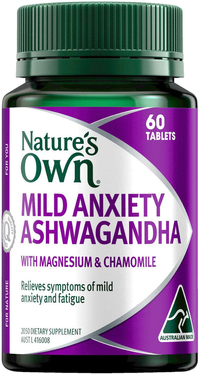 Nature's Own Mild Anxiety Ashwagandha | 60 Tablets - OhYouLuckyDuck.com.au