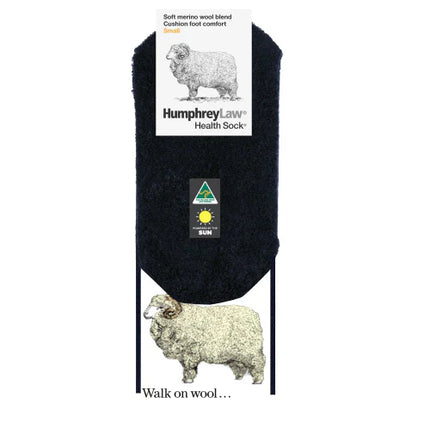 Humphrey Law Wool Cushion Black Large Sock