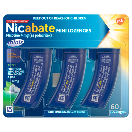 Nicabate Minis 4mg 60 Lozenges - OhYouLuckyDuck.com.au