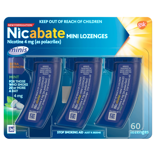 Nicabate Minis 4mg 60 Lozenges - OhYouLuckyDuck.com.au