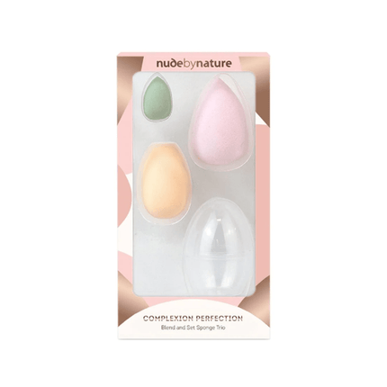 Nude By Nature Complexion Perfection Blend & Set Sponge Trio - OhYouLuckyDuck.com.au