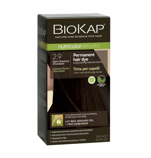 BioKap Delicato 2.9 Dark Chestnut Chocolate Gentle Dye 140Ml - OhYouLuckyDuck.com.au
