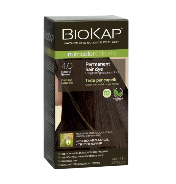 Biokap Delicato 4.0 Natural Brown Gentle Dye 140Ml - OhYouLuckyDuck.com.au
