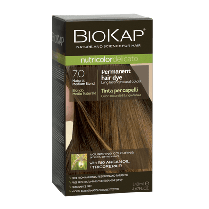 Biokap Delicato 7.0 Natural Medium Blond Gentle Dye 140 ml - OhYouLuckyDuck.com.au
