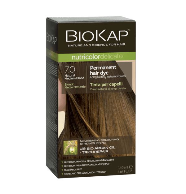 Biokap Delicato 7.0 Natural Medium Blond Gentle Dye 140 ml - OhYouLuckyDuck.com.au