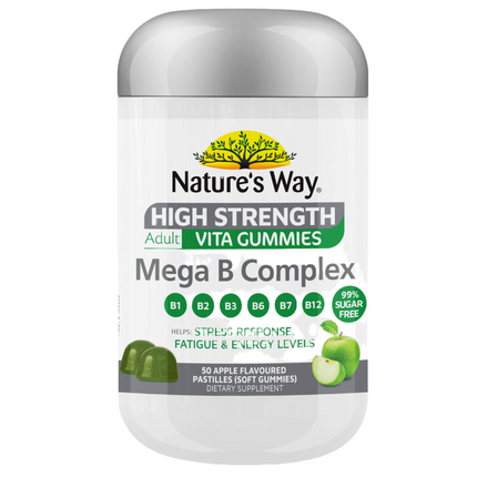 Nature’s Way High Strength Adults Vita Gummies Mega B Complex 50 Pastilles - OhYouLuckyDuck.com.au