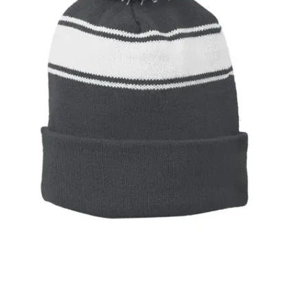 Fun Sportz Pom Pom Stripe Beanie Grey
