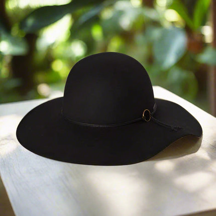 Kooringal Felt Hat Wide Brim Black Medium